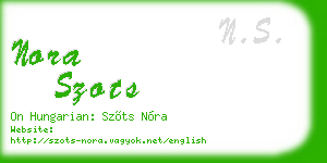 nora szots business card