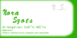 nora szots business card